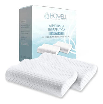 Almohada Ortopedica Cervical Terapeutica Con Memoria Howell Espuma Viscoelástica Memory Foam X2